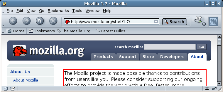 Mozilla screenshot