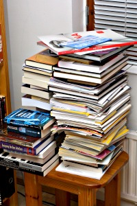 Stack of unread books
